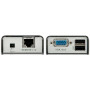 Удлинительусилительextender, VGASVGA+KBD+MOUSE USB, 100 метр., HD-DB15+USB A-типUSB B-тип, Female, без шнуров, Б.П. 220> 5V, (по витой пареUTPFTP макс.разрешение 1920х1200 60Hz(30m) 1280х1024 60Hz(100m) DDC2B3 г.гар.+электростраховка ATEN CE100