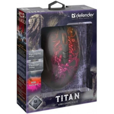  DEFENDER Игровая мышь проводная Titan GM-650L RGB,Macro,6кнопок,6400dpi