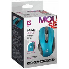  DEFENDER Мышь беспроводная оптическая Prime MB-053, USB, 800/1200/1600 dpi, бирюзовый.