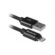  DEFENDER Кабель USB2.0 ACH01-03T PRO Черный, AM-LightningM, 1m,2.1A