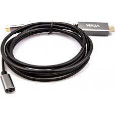 Кабель-адаптер USB 3.1 Type-Cm --> HDMI A(m) 4K@60Hz, 1.8m , PD, Alum Shell, VCOM <CU423MCPD-1.8M>