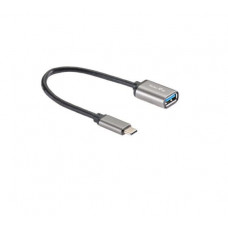  VCOM Кабель-адаптерType-Cm-->USB3.0Af,OTG,1,5A,5,0Gbps,Alumgrey0,2mTelecom(TC409M)