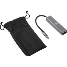Переходник USB 3.0 -->RJ-45 1000Mbps+3 USB3.0, Aluminum Shell, 0.2м VCOM <DH312A>