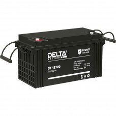 Батарея DELTA серия DT, DT 12120, напряжение 12В, емкость 120Ач (разряд 20 часов),  макс. ток разряда (5 сек.) 1000А, макс. ток заряда 36А, свинцово-кислотная типа AGM, клеммы под болт М8, ДxШxВ 410х176х224мм., вес 32кг., срок службы 7-10 лет. Delta DT 12