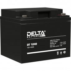 Батарея DELTA серия DT, DT 1240, напряжение 12В, емкость 40Ач (разряд 20 часов),  макс. ток разряда (5 сек.) 530А, макс. ток заряда 12А, свинцово-кислотная типа AGM, клеммы под болт М6, ДxШxВ 196х166х173мм., вес 12.9кг., срок службы 7-10 лет. Delta DT 124