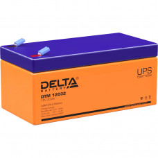 Батарея DELTA серия DTM, DTM 12032, напряжение 12В, емкость 3.2Ач (разряд 20 часов),  макс. ток разряда (5 сек.) 48А, макс. ток заряда 0.96А, свинцово-кислотная типа AGM, клеммы F1, ДxШxВ 134х67х61мм., вес 1.35кг., срок службы 6 лет. Delta UPS DTM 12032 (