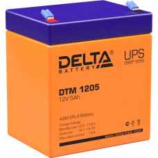 Батарея DELTA серия DTM, DTM 1205, напряжение 12В, емкость 5Ач (разряд 20 часов),  макс. ток разряда (5 сек.) 75А, макс. ток заряда 1.5А, свинцово-кислотная типа AGM, клеммы F2, ДxШxВ 90х70х101мм., вес 1.8кг., срок службы 6 лет. Delta UPS DTM 1205 (12V  5
