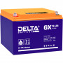 Батарея DELTA серия GX, GX 12-24, напряжение 12В, емкость 24Ач (разряд 20 часов),  макс. ток разряда (5 сек.) 300А, макс. ток заряда 4.76А, свинцово-кислотная типа GEL, клеммы под болт М5, ДxШxВ 166х175х125мм., вес 8.3кг., срок службы 15 лет. Delta GX 12-