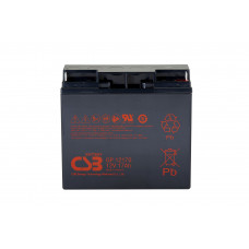 Батарея CSB серия GP, GP12170 B3, напряжение 12В, емкость 17Ач (разряд 20 часов), макс. ток разряда (5 сек.) 230А, ток короткого замыкания 532А, макс. ток заряда 5.1A, свинцово-кислотная типа AGM, клеммы В3, под гайку и болт М6, ДxШxВ 181x76.2x167мм., вес