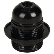Ecola base Патрон  с кольцом карболит E27 Черный (1 из ч/б уп. по 10)