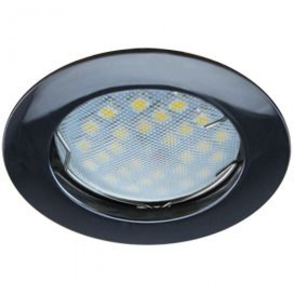 Ecola MR16 DL100 GU5.3 Встраиваемый светильник литой Черный Хром 24x75 FB1601EFF
