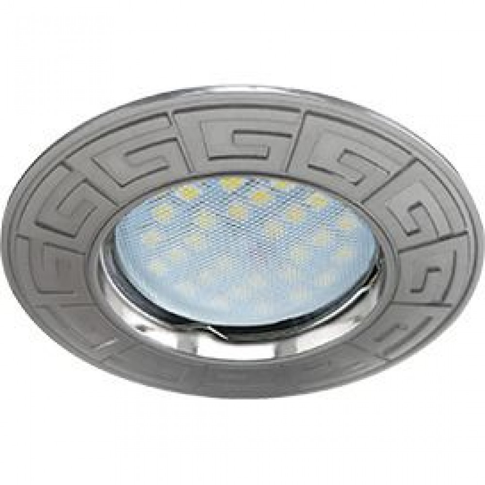 Ecola MR16 DL110A GU5.3 Светильник встраиваемый литой Антик Сатин-Хром 24x86 (d74) FQ1602EFF
