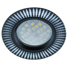 Ecola MR16 DL3182 GU5.3 Светильник встр. литой (скрытый крепеж лампы) Черный/Алюм Рифленые Реснички по кругу 23x78 (кd74)