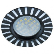 Ecola MR16 DL3183 GU5.3 Светильник встр. литой (скрытый крепеж лампы) Черный/Алюм Полоски по кругу 23x78 (кd74)