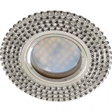 Ecola MR16 DL1662 GU5.3 Glass Стекло Круг с черными стразами (оправа хром) фон зеркальный/центральная часть хром 25x93 FB16RGECB
