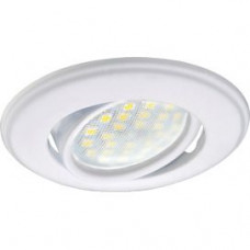 Встраиваемый поворотный светильник Ecola MR16 DH03 GU5.3, белый, скрытый крепеж, 25x88 мм (d74) FW1601EFS
