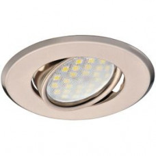 Ecola MR16 DH09 GU5.3 встраиваемый поворотный светильник с плоским скрытым креплением, сатин-хром, 25x90 мм (диаметр отверстия 74 мм) FN1603EFS.
