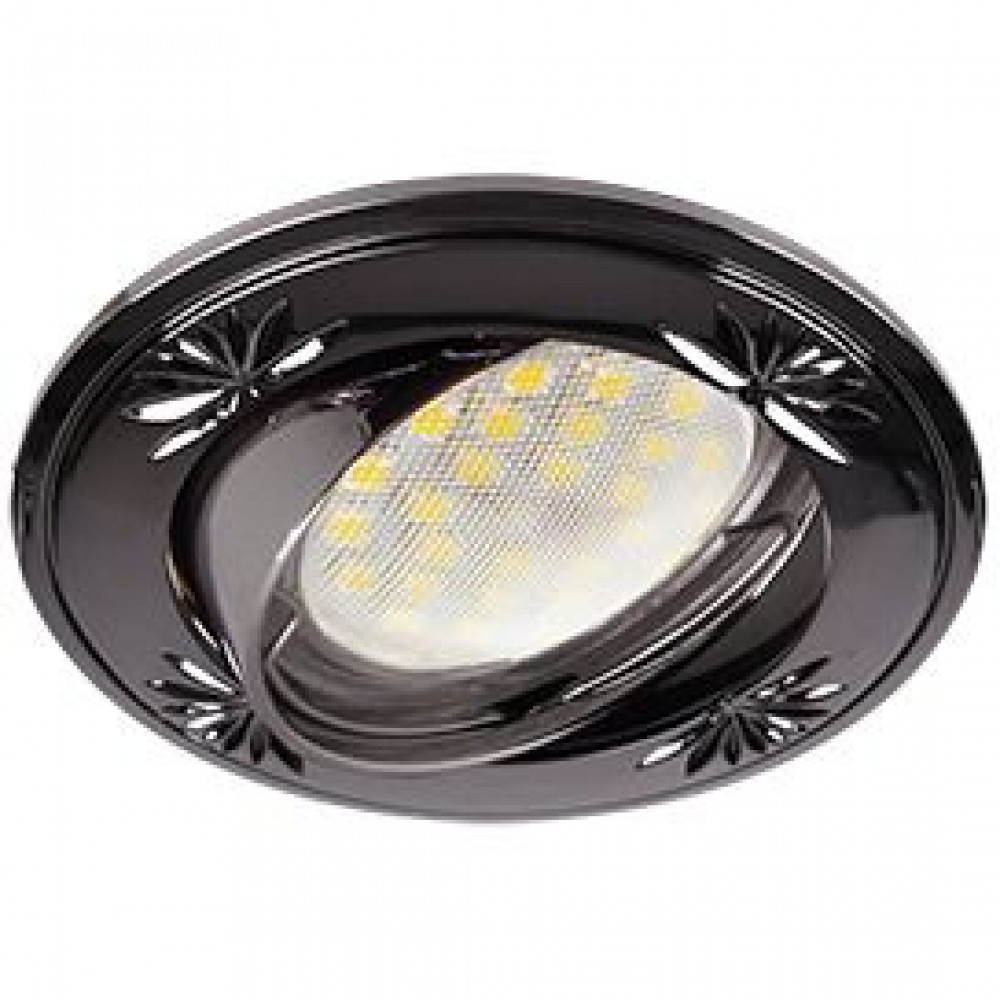 Ecola MR16 DL21 GU5.3 Встраиваемый светильник литой поворотный с искрящейся гравировкой 