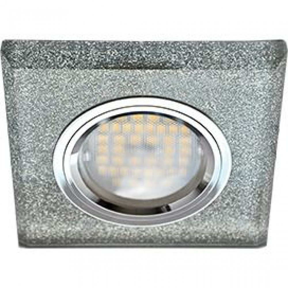 Ecola MR16 DL1651 GU5.3 Glass Стекло Квадрат Скошенный Край Серебряный Блеск/Хром 25x90x90 (кd74) FS1651EFF

