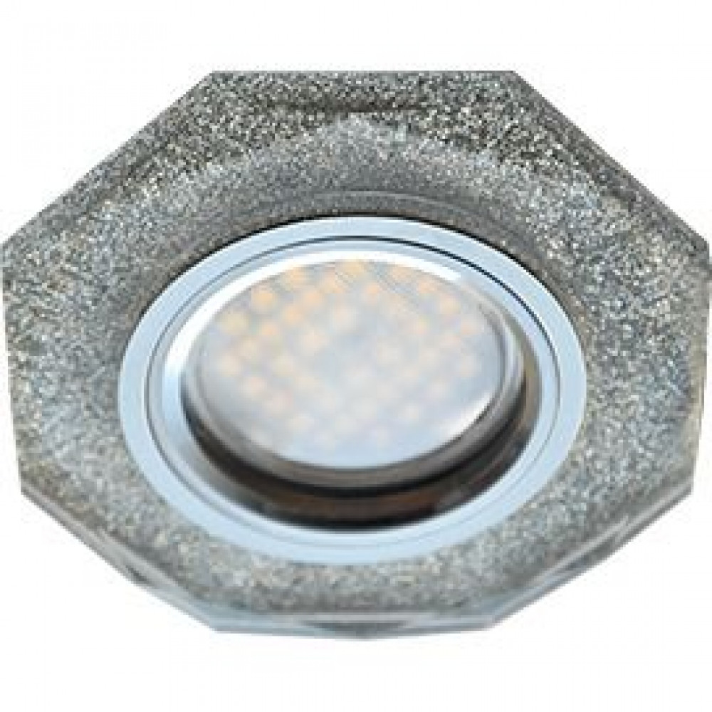 Ecola MR16 DL1652 GU5.3 Glass 8-гранник Серебряный блеск/Хром 25x90 (кd74) FS1652EFF
