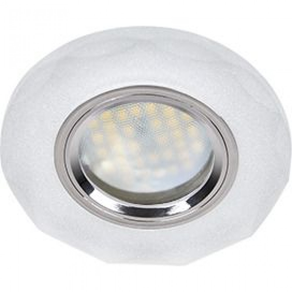 Ecola MR16 DL1653 GU5.3 Glass Стекло Круг с вогнутыми гранями Матовый/Хром 25x90 (KD74) FN1653EFF
