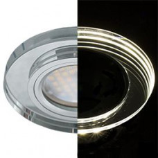 Ecola MR16 LD1650 GU5.3 Glass Стекло с подсветкой Круг Хром/Хром 25x95 (кd74) SC1650EFF
