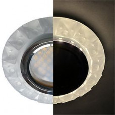 Ecola MR16 LD1661 GU5.3 Glass Светильник с крупными матовыми стразами, конус с подсветкой, матовый фон, хромированный центр, 38x95 SN16RGEFB
