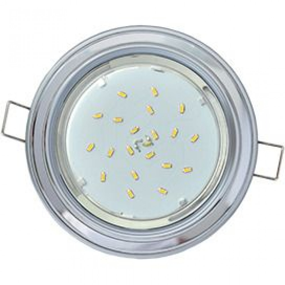 Ecola GX53 H4 9022 встраиваемый светильник без рефлектора, серебро-хром-серебро, 38х106 мм (FH53H4ECB)
