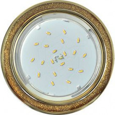 Ecola GX53 H4 DL3901 встраиваемый светильник без рефлектора, круглый, под стеклом, Золотой блеск/золото, 106х38 мм (к+) FY53GRECB
