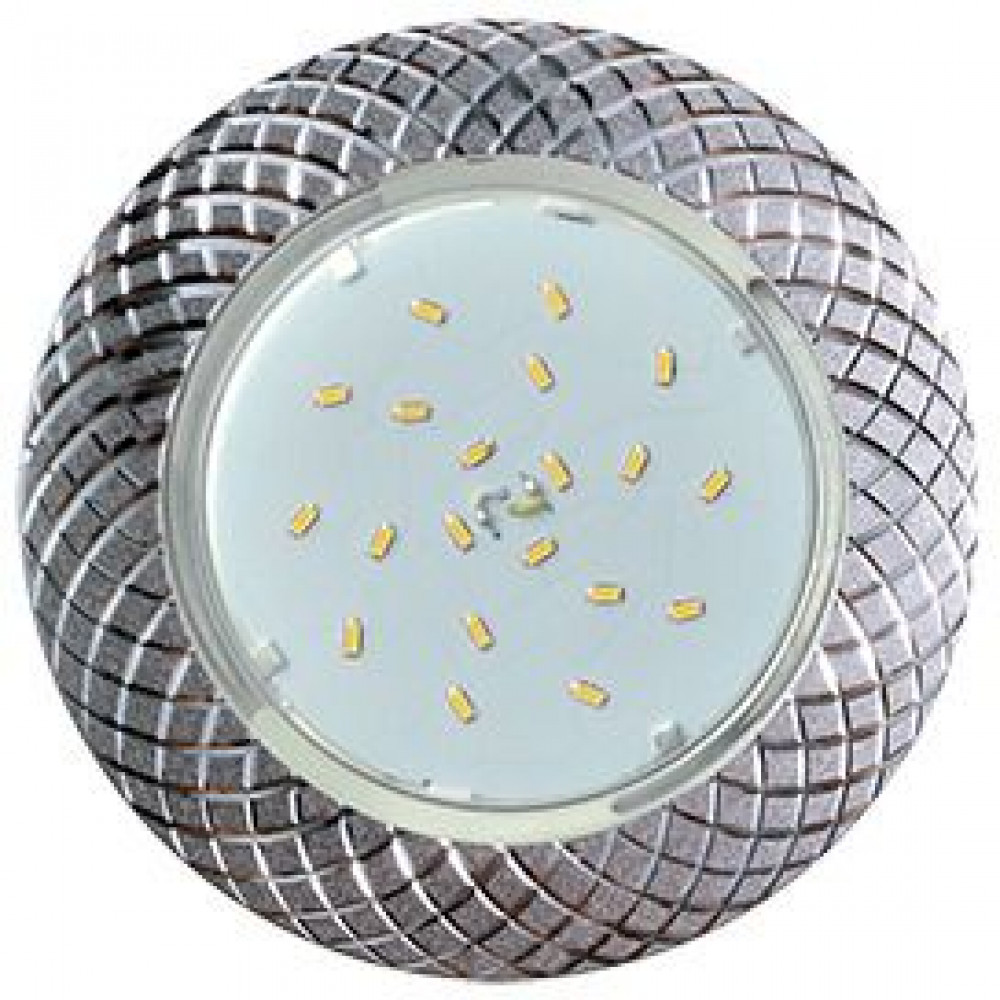 Ecola GX53 H4 DL5381 Встраиваемый светильник без рефлектора, сетка, матовый хром/алюминий, 20x110 (к+) FC5381ECB
