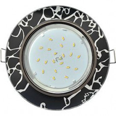 Ecola GX53 H4 5310 Glass Стекло Круг Черный Хром - Хром на Черном 38x126 (К+) FB53RNECH
