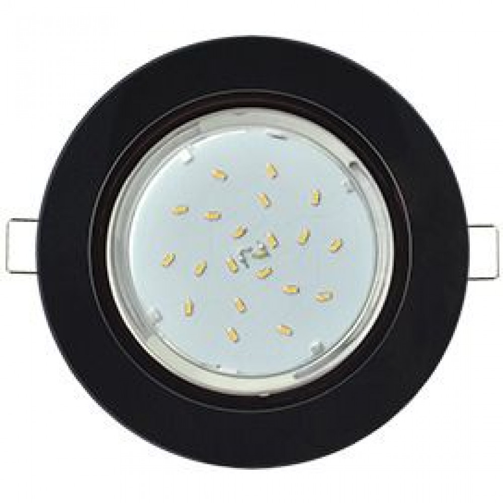 Ecola GX53 H4 5310 Glass Стекло Круг Черный Хром-Черный 38x126 (К+) FP53RNECH
