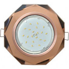 Ecola GX53 H4 5312 Glass Стекло 8-угольник с прямыми гранями, черненая медь - янтарь, 38x133 (к+) FA538AECH
