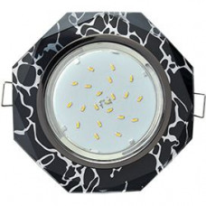 Ecola GX53 H4 5312 Glass Стекло 8-угольник с прямыми гранями, черный хром/хром на черном, 38x133 (к+) FB538AECH

