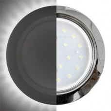 Ecola GX53 H4 LD5300 встраиваемый светильник без рефлектора с подсветкой, черный хром, 48x106 (к+) SB53LDEFB
