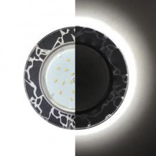 Ecola GX53 H4 LD5310 Glass Стекло Круг с подсветкой  черный хром - хром на черном 38x126 (к+)
