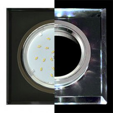 Ecola GX53 H4 LD5311 Glass Стекло Квадрат Скошенный Край с Подсветкой Черный Хром - Черный 38x120x120 (к+) SN53SNECH
