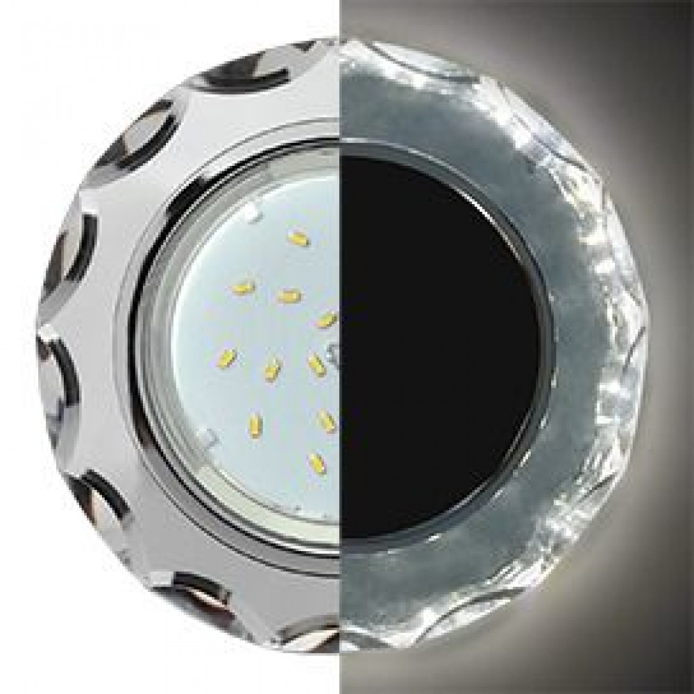 Ecola GX53 H4 LD5313 Glass Круг с вогнутыми гранями и подсветкой, хром-зеркальный, 38x126, SM53RCECH
