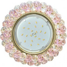 Ecola GX53 H4 5341 Glass Круглый с хрусталиками, Прозрачный и Розовый/Золото, 56x120 (к+) FF53RYECB
