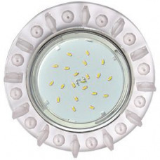 Ecola GX53 H4 5361 Glass Круг со стразами матовыми/фон матовый/центр хром 52x120 (к+) FN53RNECB
