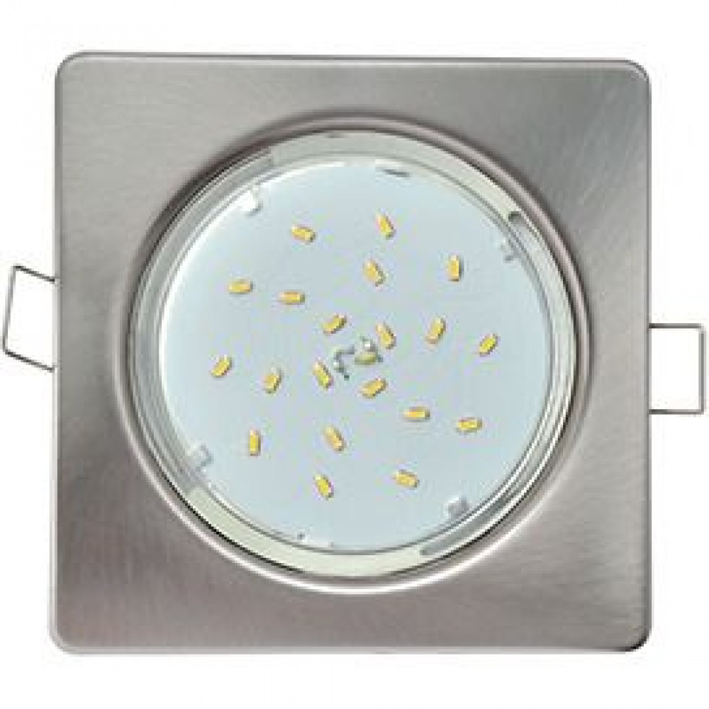 Ecola GX53 H4 Square Open Edge Квадратный Плоский Светильник, Сатин-Хром, 106x41 мм (FS53N4ECB)
