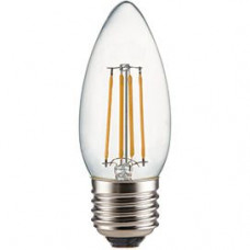 Ecola candle   LED Premium  6,0W  220V E27 4000K 360° filament прозр. нитевидная свеча (Ra 80, 100 Lm/W, КП=0) 96х37
