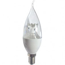 Ecola candle   LED Premium  8,0W 220V  E14 2700K прозрачная свеча на ветру с линзой (композит) 130x37