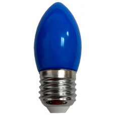 Ecola candle   LED color  2,0W 220V E27 Blue свеча Синяя матовая колба 82x37