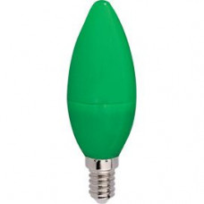 Ecola candle   LED color  6,0W 220V E14 Green свеча Зеленая матовая колба 103x37