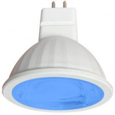 Ecola MR16   LED color  9,0W  220V GU5.3 Blue Синий (насыщенный цвет) прозрачная 47х50