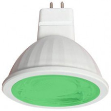 Ecola MR16   LED color  9,0W  220V GU5.3 Green Зеленый (насыщенный цвет) прозрачная 47х50