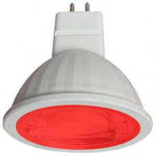 Ecola MR16   LED color  9,0W  220V GU5.3 Red Красный (насыщенный цвет) прозрачная 47x50