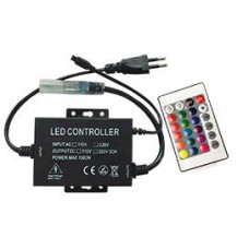 Ecola LED Strip 220V RGB IR Controller 1500W 6.6A для ленты 220V 16x8 IP68 с инфракрасным пультом CRS615ESB (IP20)
