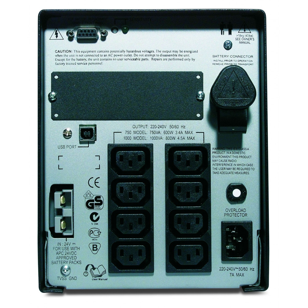ИБП APC Smart-UPS XL 1000VA USB & Serial 230V Black
